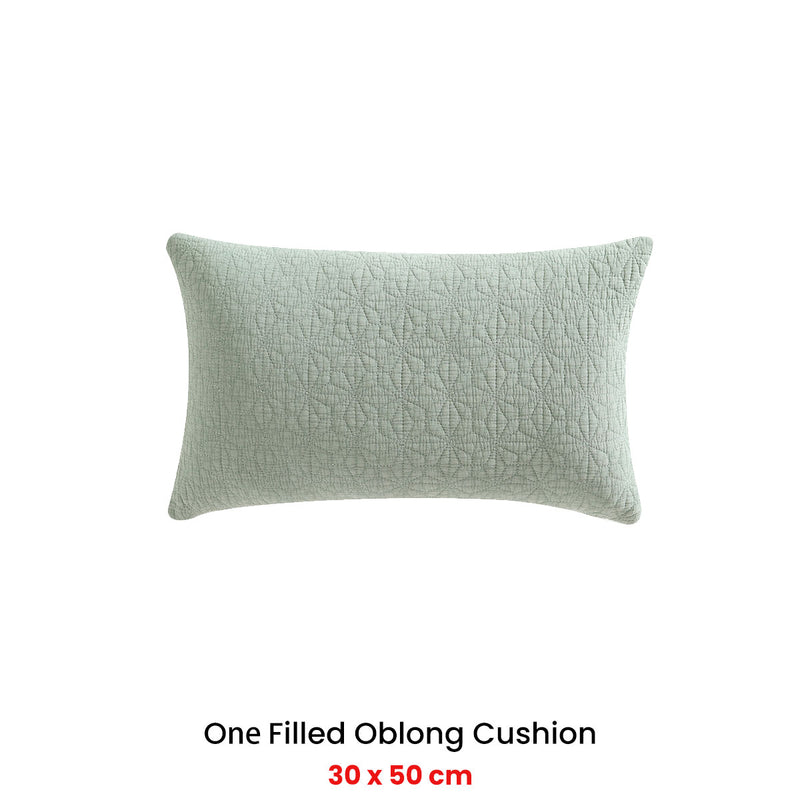 Platinum Collection Kayo Sage 100% Cotton Oblong Filled Cushion 30 x 50cm