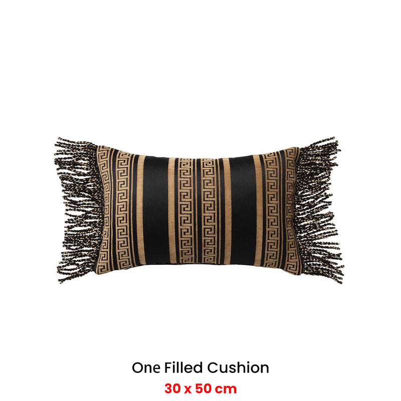 Davinci Massimo Black Oblong Filled Cushion 30 x 50cm