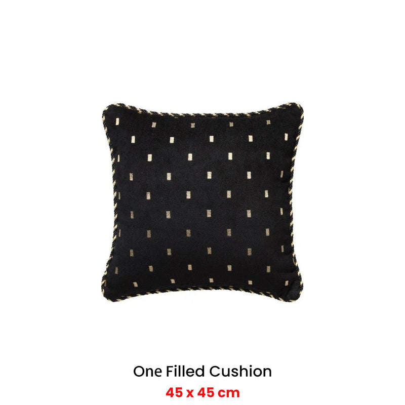 Davinci Massimo Black Square Filled Cushion 45 x 45cm