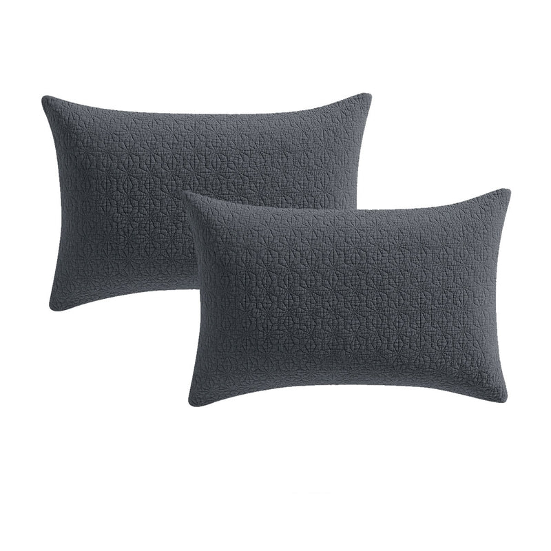 Platinum Collection Pair of Kayo Charcoal 100% Cotton Standard Pillowcases 48 x 73 + 20cm