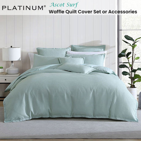 Platinum Collection Ascot Surf Waffle Quilt Cover Set Double