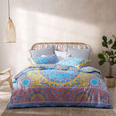 Logan and Mason Avila Blue Cotton Rich Percale Reversible Quilt Cover Set King