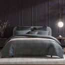 Private Collection Barlow Slate Embroidered Velvet Quilt Cover Set Queen