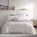 Platinum Collection Caspian White Cotton Matelasse Quilt Cover Set Super King