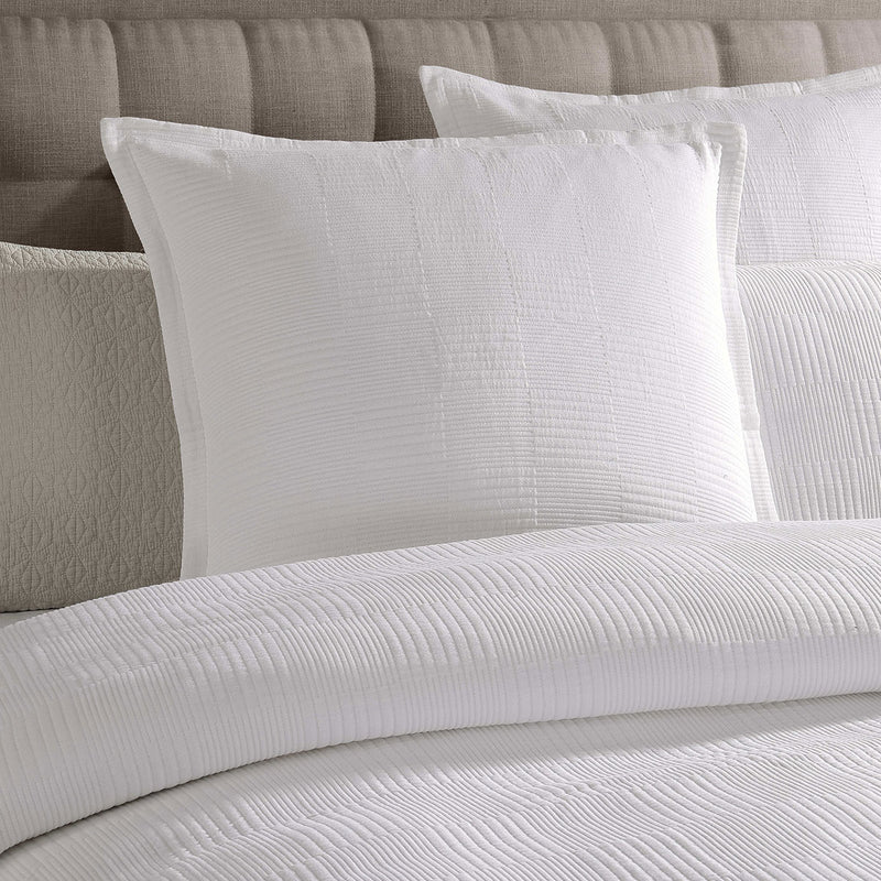 Platinum Collection Caspian White Cotton Matelasse Quilt Cover Set Super King