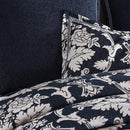 Davinci Coronet Ink Damask Motifs Woven Quilt Cover Set Super King