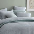 Platinum Collection Frankie Sage Cotton Rich Waffle Quilt Cover Set King