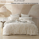 Platinum Collection Haven Caramel Polyester Cotton Jacquard Quilt Cover Set King