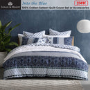 Logan & Mason Into the Blue 250TC 100% Cotton Sateen Quilt Cover Set King