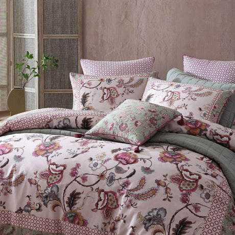 Logan & Mason Lorelai Rose 250TC 100% Cotton Sateen Quilt Cover Set Queen