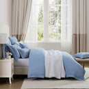 Private Collection Marbella Blue 100% Cotton Matelasse Quilt Cover Set King