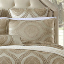 Davinci Sistine Gold Bold Italianesque Motifs Adorn Robed Finish Quilt Cover Set Queen