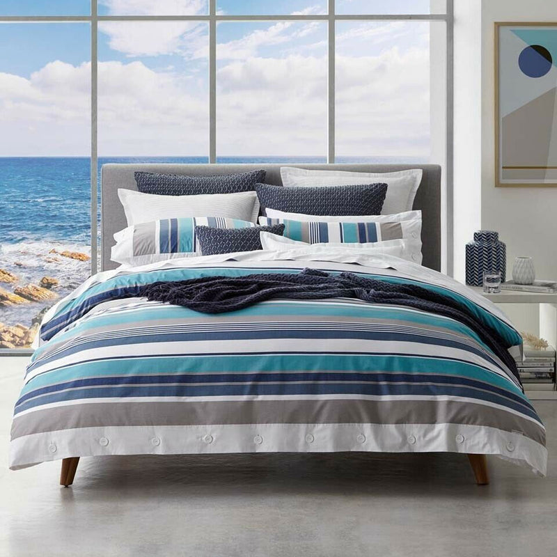 Logan and Mason Trent Lagoon Quilt Cover Set Queen