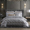 Davinci Trieste Silver Yarn-dyed Metallic Jacquard Quilt Cover Set King