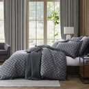 Private Collection Westport Charcoal Jacquard Quilt Cover Set Queen