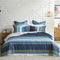 Logan and Mason 250TC Zayn Blue Cotton Sateen Quilt Cover Set Queen