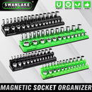 SWANLAKE 4Pc Magnetic Socket Organizer Tray 3/8" 1/4" SAE Metric Socket Holder