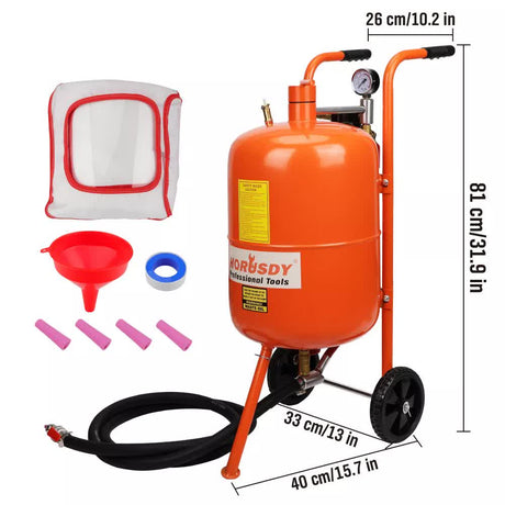 40L Sandblasting Tank Portable Sand Grit Blaster Abrasive Gun Car Trucks