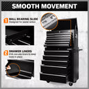 Black15 Drawer Tool Box Trolley Cabinet Storage Cart Garage Toolbox Organiser