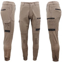 Men's Cargo Cotton Drill Work Pants UPF 50+ 13 Pockets Tradies Workwear Trousers, Black, 38