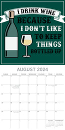 Wine Signs - 2024 Square Wall Calendar 16 Months Planner Christmas New Year Gift