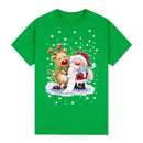 100% Cotton Christmas T-shirt Adult Unisex Tee Tops Funny Santa Party Custume, Reading Santa (Green), S