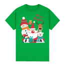 100% Cotton Christmas T-shirt Adult Unisex Tee Tops Funny Santa Party Custume, Santa Gathering (Green), 3XL