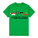 100% Cotton Christmas T-shirt Adult Unisex Tee Tops Funny Santa Party Custume, Santa Squad (Green), L