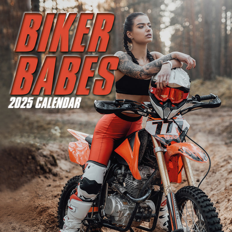 Biker Babes 2025 Square Wall Calendar 16 Months Christmas New Year Planner Gift