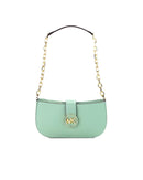 Michael Kors Women's Car Small Sea Green Leather Pouchette Shoulder Crossbody Purse - One Size