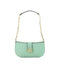 Michael Kors Women's Car Small Sea Green Leather Pouchette Shoulder Crossbody Purse - One Size