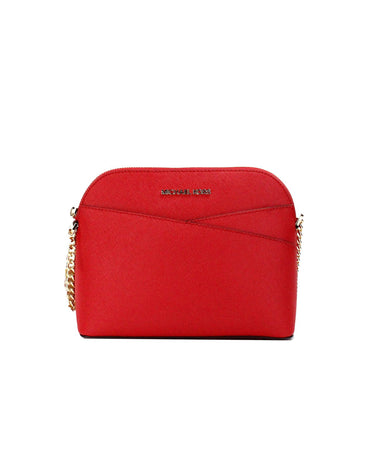 Michael Kors Women's Jet Set Bright Red Medium X Dome PVC Crossbody Bag Purse - One Size