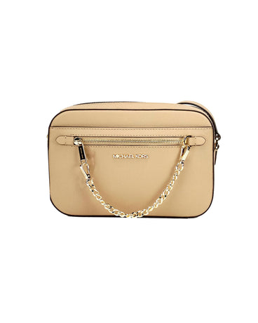 Michael Kors Women's Jet Set East West Large Camel Leather Zip Chain Crossbody Bag - One Size