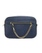 Michael Kors Women's Jet Set Large East West Navy Leather Zip Chain Crossbody Bag Purse - One Size