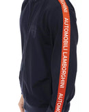 Zip-up Sweatshirt with Side Pockets and Printed Shield Logo M Men