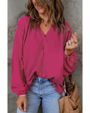 Azura Exchange Split V Neck Dolman Top - L