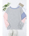 Azura Exchange Patchwork Striped Color Block Long Sleeve Top - L