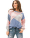 Azura Exchange Patchwork Striped Color Block Long Sleeve Top - L