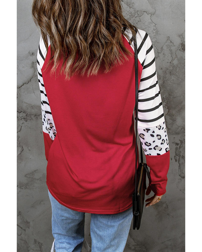 Azura Exchange Striped Color Block Long Sleeve Top - M