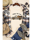 Azura Exchange Leopard Truck Pumpkin Graphic Tee - Khaki - S