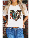 Azura Exchange Heart Shaped Print Crew Neck Graphic Tee