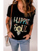 Azura Exchange HIPPIE SOUL Ombre Tie-dye Sunflower Feather Print T-shirt - XL