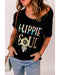 Azura Exchange HIPPIE SOUL Ombre Tie-dye Sunflower Feather Print T-shirt - XL