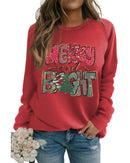 Azura Exchange Merry and Bright Xmas Tree Sweatshirt - M