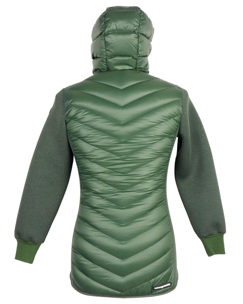 Womens Long Down Jacket with Hood Dark Green M Women