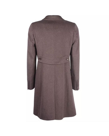 Womens Virgin Wool Coat with Hidden Button Closure and Side Pockets 42 IT Women