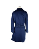 Womens Belted Blue Coat - Made in Italy 42 IT Women