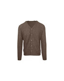 Wool and Cashmere V-Neck Cardigan with Diamond Stitching L Men