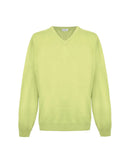 Yellow V-Neck Cashmere Sweatshirt L Men