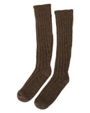 Womens Knit Over the Calf Socks with Logo Detail One Size Women